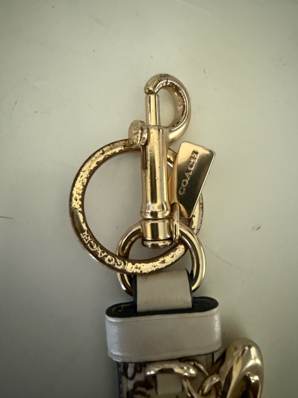 Coach White Seashell Keychain Gold Hardware - Picture 2 of 4